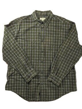 St. Johns Bay Dark Green Flannel Shirt XL
